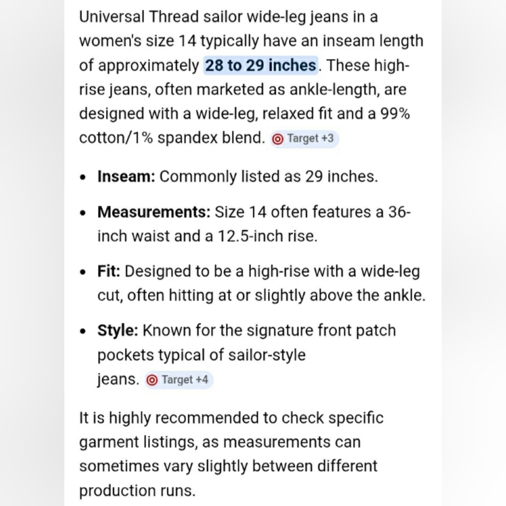 Universal Thread Coral Red High Rise Sailor Wide Leg Ankle Jeans Multi sizes NWT - Picture 15 of 16